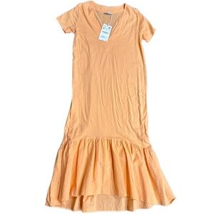 Zara Apricot V-Neck Dress